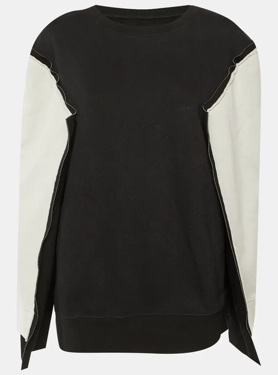 Maison Martin Margiela Monochrome Cotton Knit Cape Sleeve Sweatshirt L