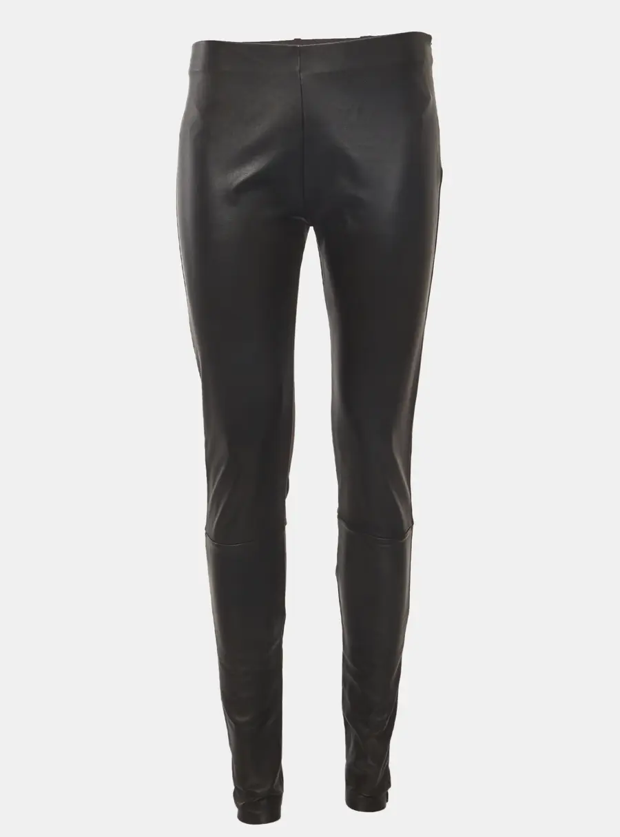 Maison Martin Margiela Black/Grey Knit and Leather Leggings M