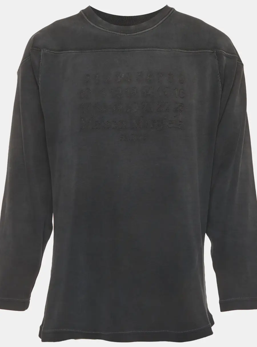 Maison Martin Margiela Grey Cotton Long Sleeve Crewneck Sweatshirt XL