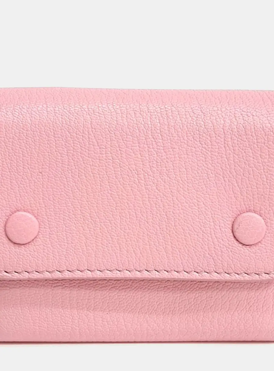Maison Margiela Pink Grained Leather Card Wallet