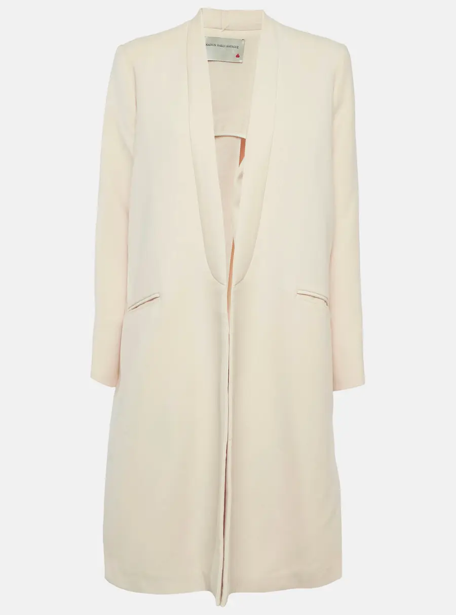 Maison Rabih Kayrouz Beige Wool Slit Detail Overcoat XS