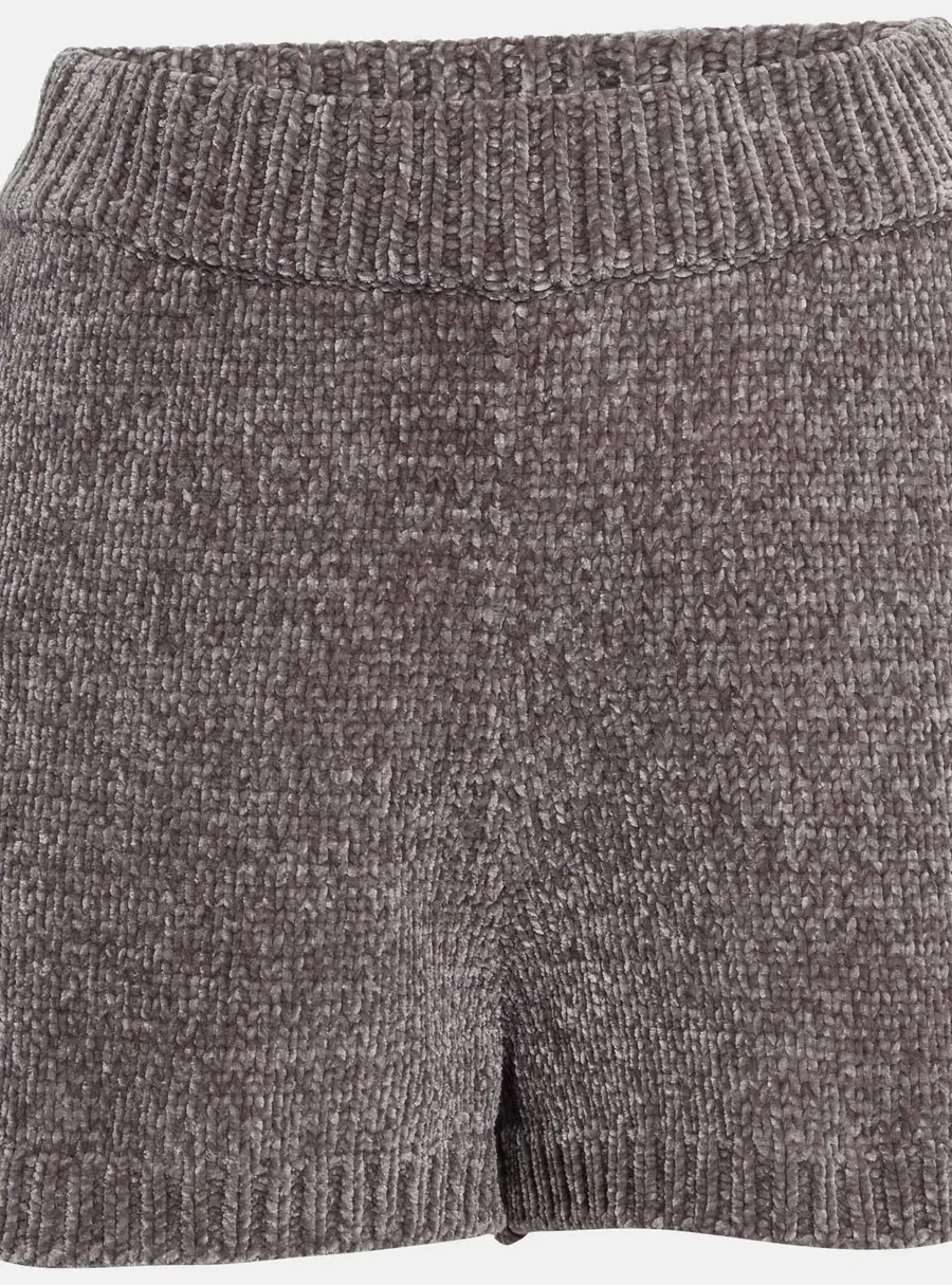 Majorelle Grey Rib Knit Denitza Chenille Shorts L