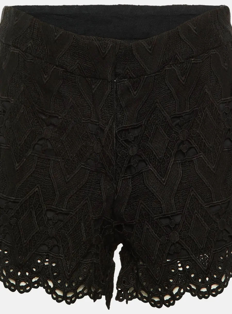 Maje Black Lace Ikita Scalloped Shorts S