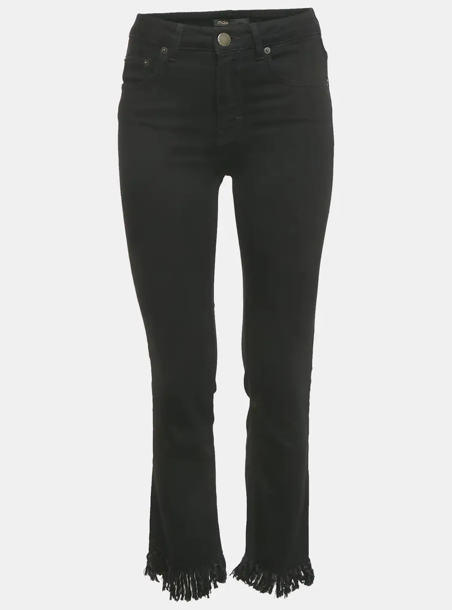 Maje Black Denim Raw Edge Jeans S Waist 26"