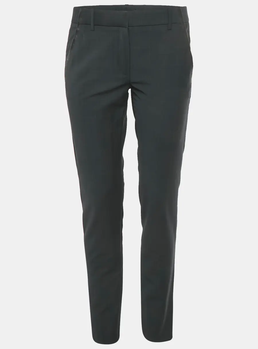 Maje Anthracite Grey Checked Wool Decolore Tailored Trousers S