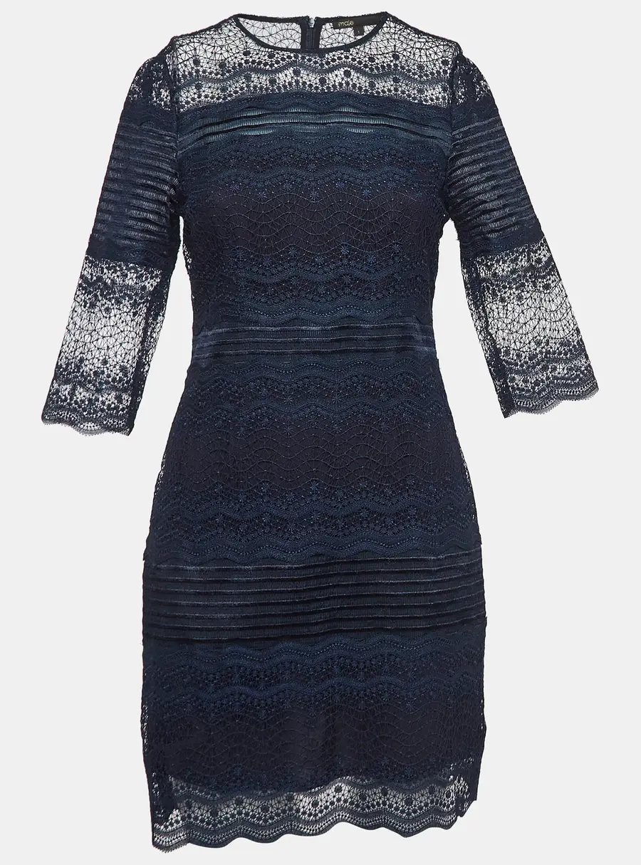 Maje Navy Lace Mini Dress S