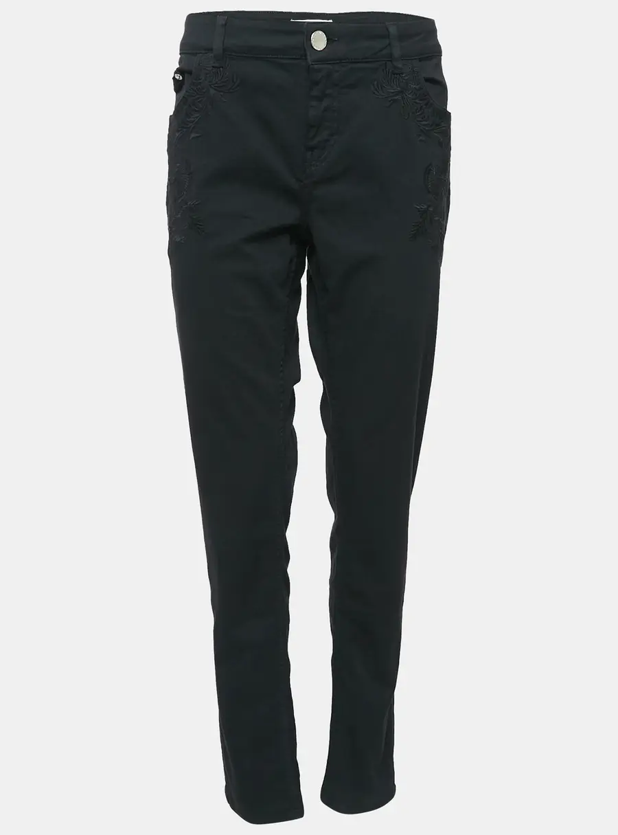 Maje Black Embroidered Denim Jeans L Waist 32"