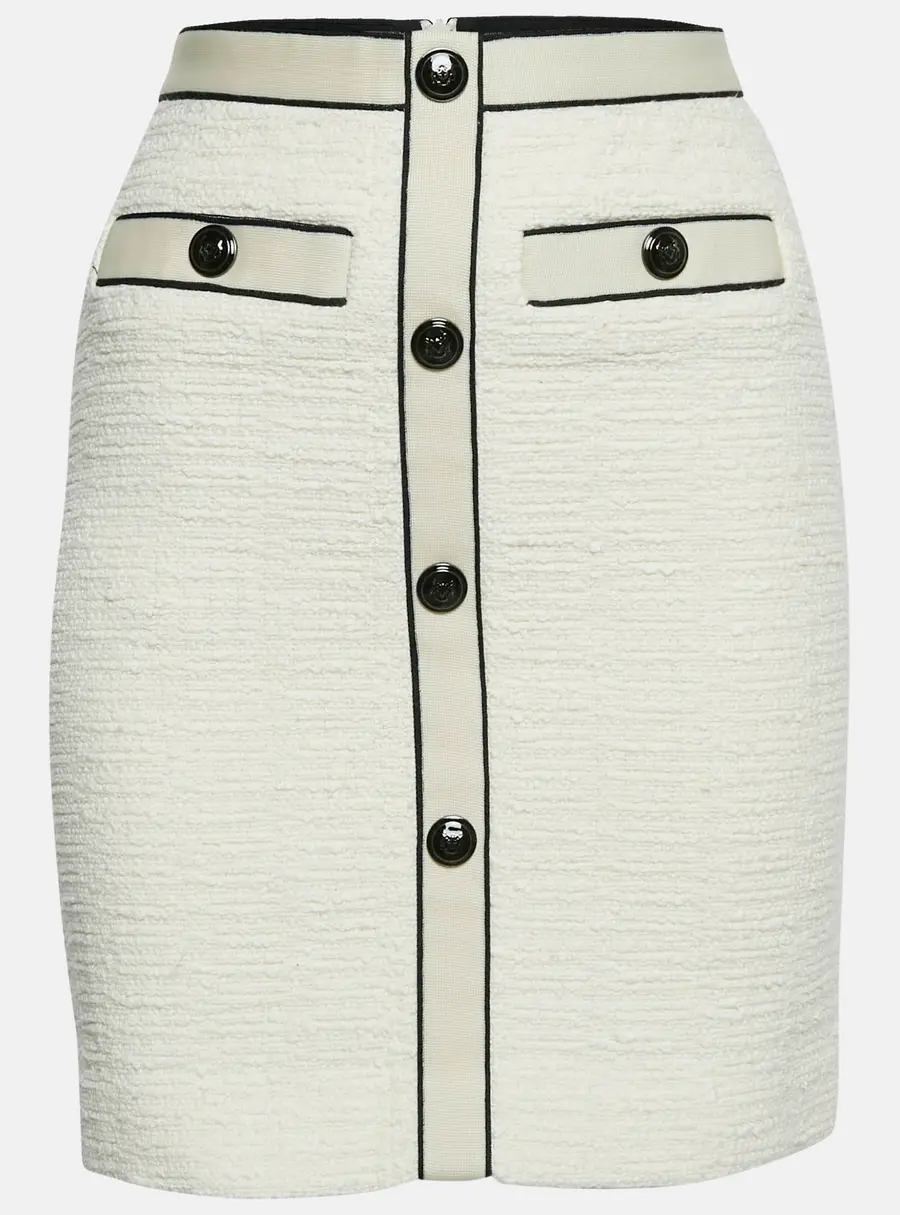 Maje White Tweed Mini Skirt XS
