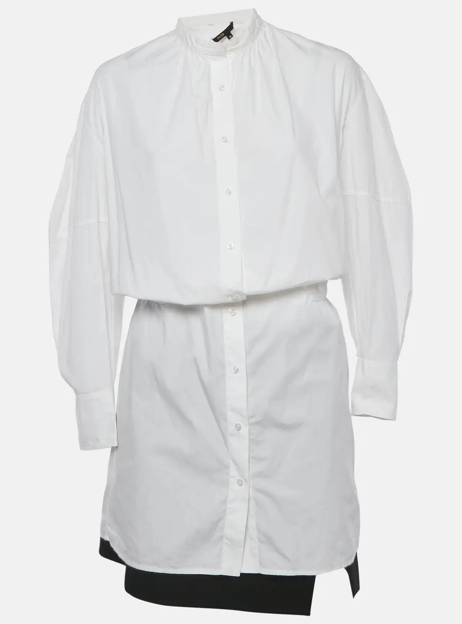 Maje White/Black Cotton Shirt Dress and Skirt Set M