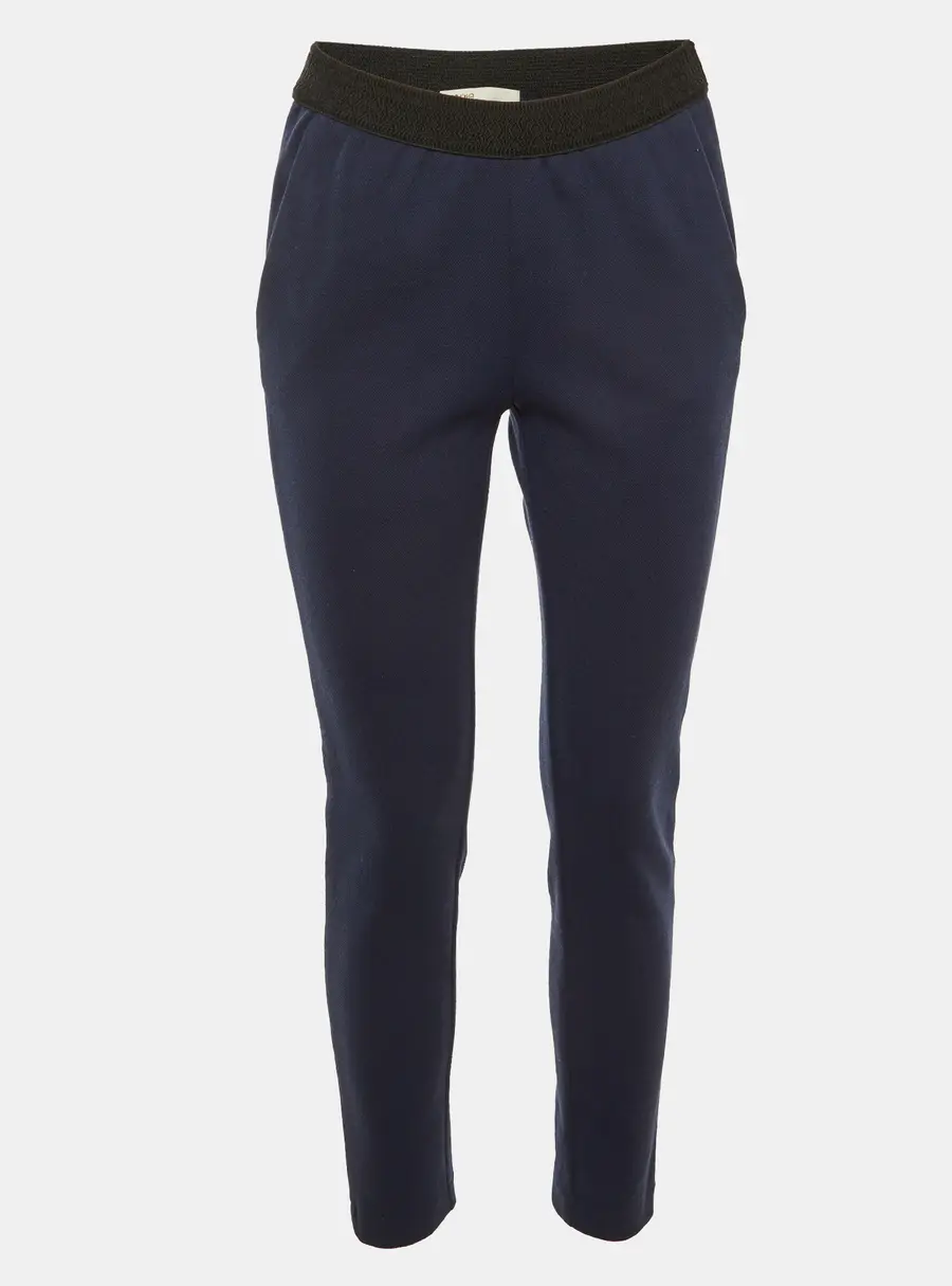 Maje Navy Blue Jersey Side Striped Polga Trousers S