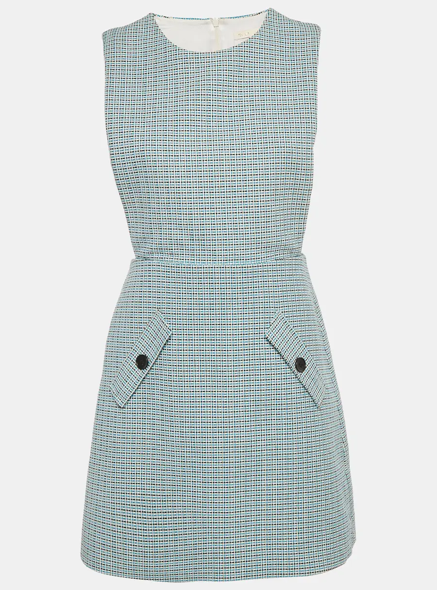 Maje Blue Patterned Cotton Riopa Mini Dress L