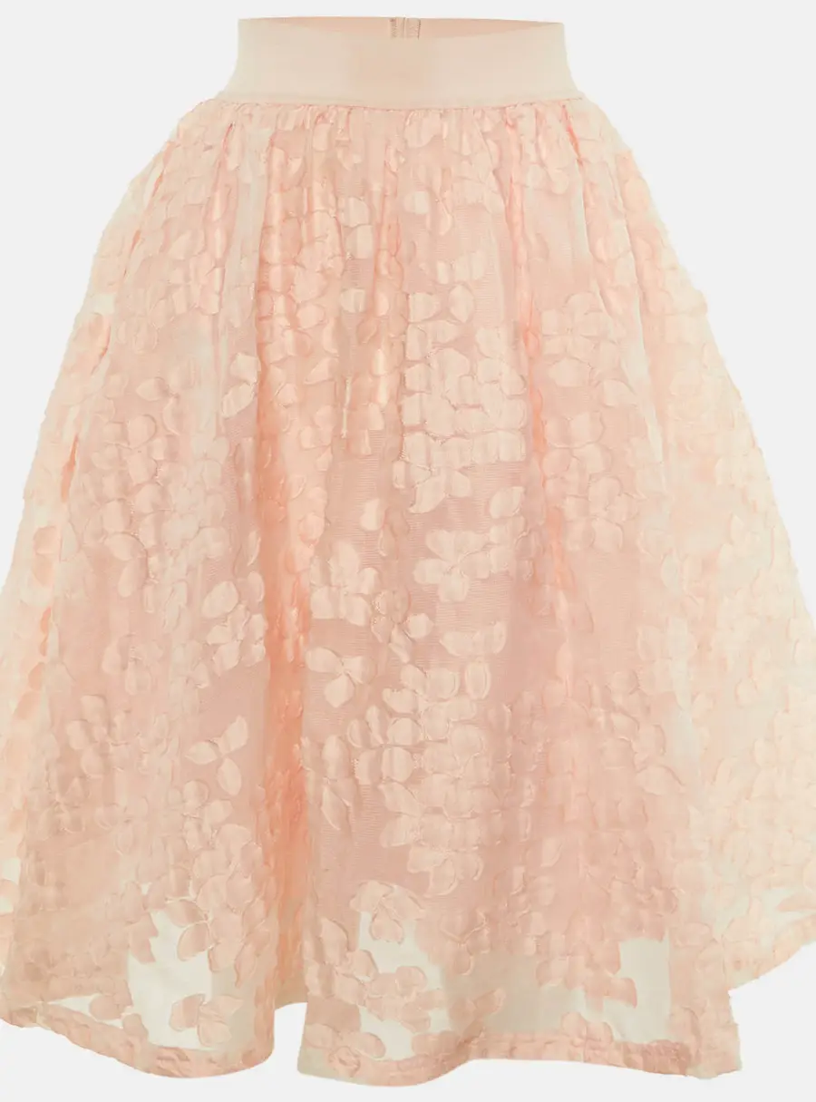 Maje Peach Fil Coupe Mesh Joshua Rose Short Skirt L