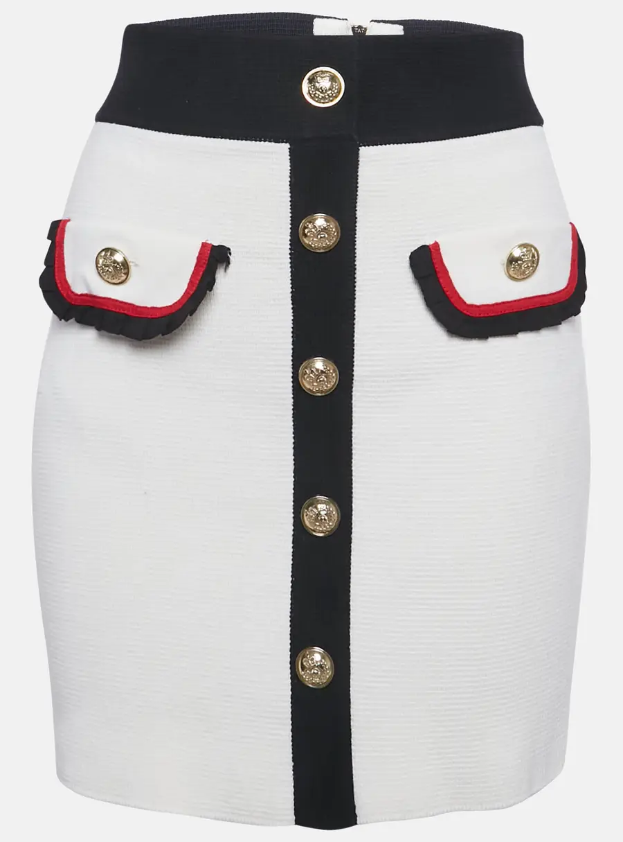 Maje Ecru Cotton Knit Jerome Mini Skirt S