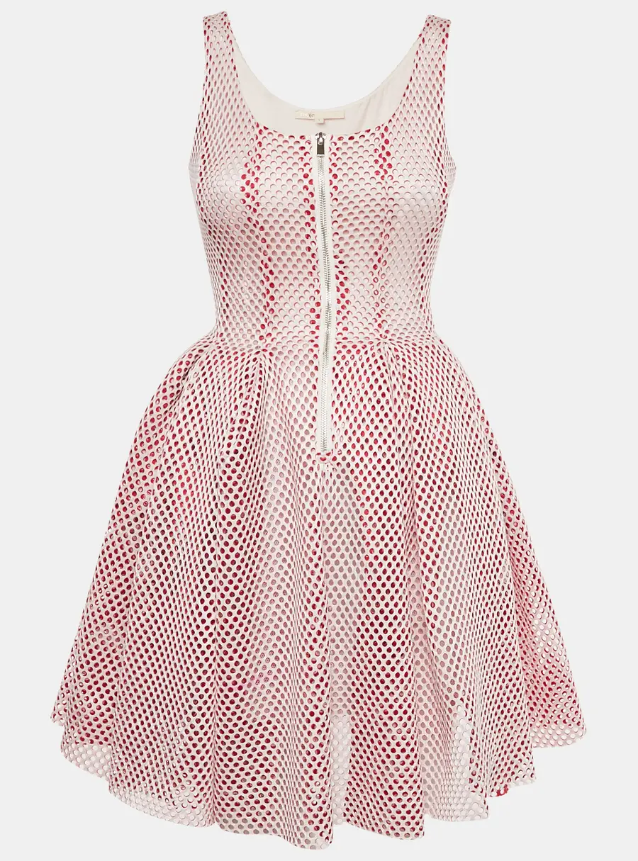 Maje Pink Mesh Sleeveless Mini Dress S