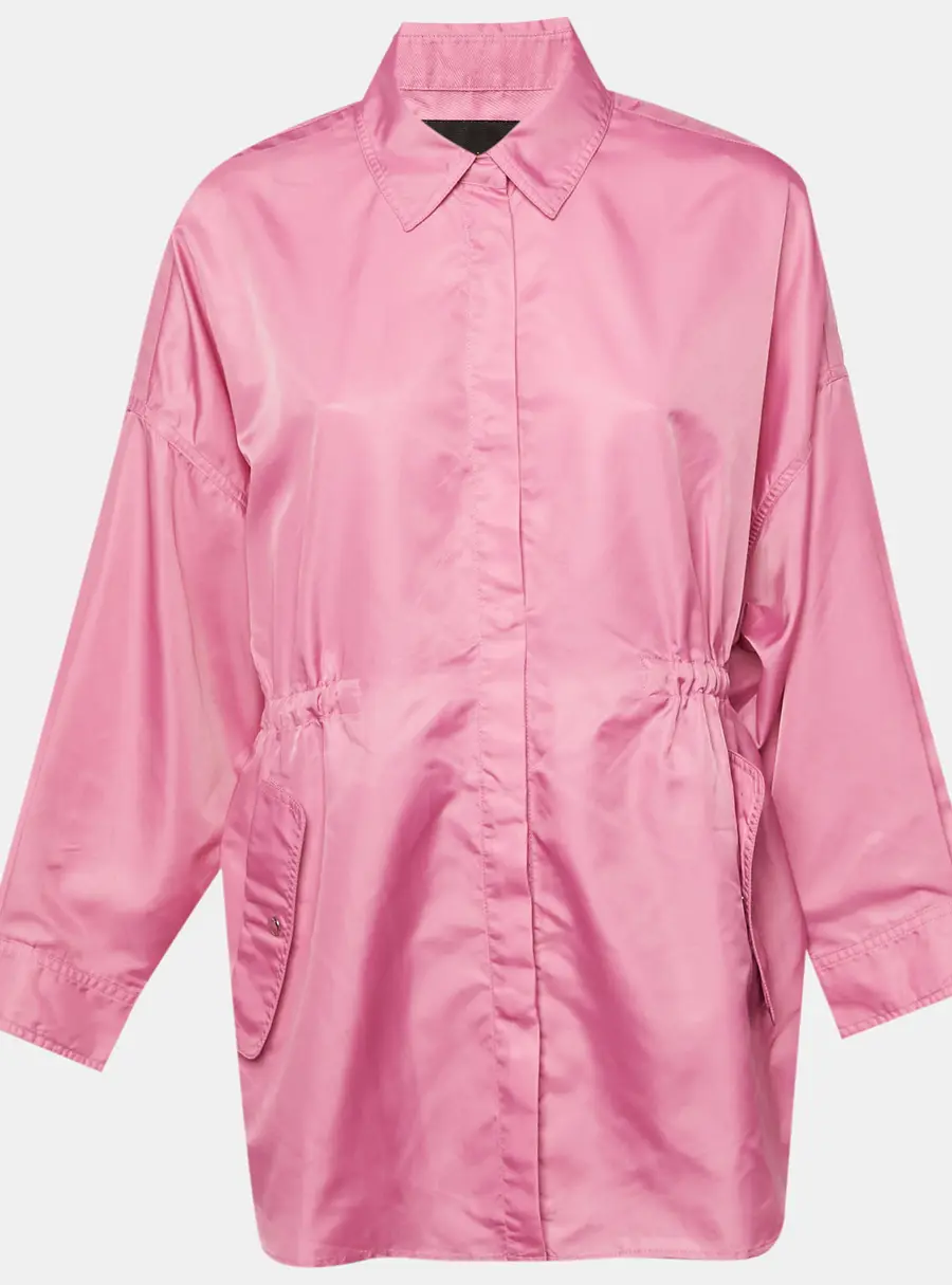 Maje Pink Nylon Oversized Windbreaker Shirt  S