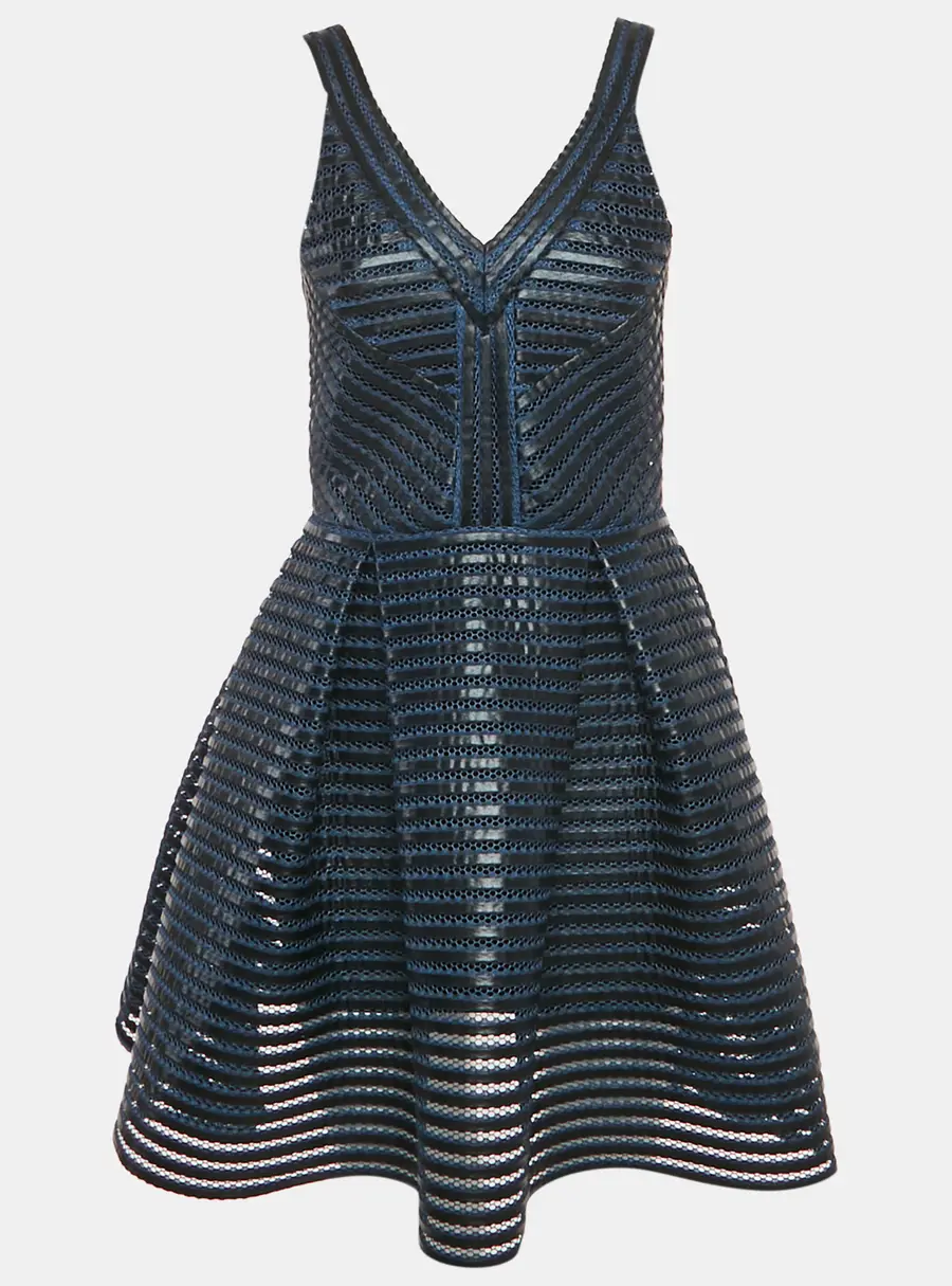 Maje Navy Blue Mesh Rosemount Mini Dress L
