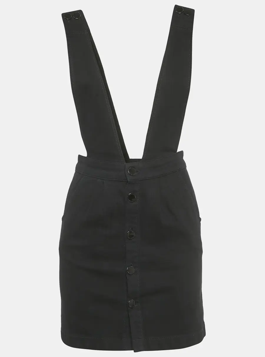 Maje Black Denim Strap Detail Ritana Mini Skirt S