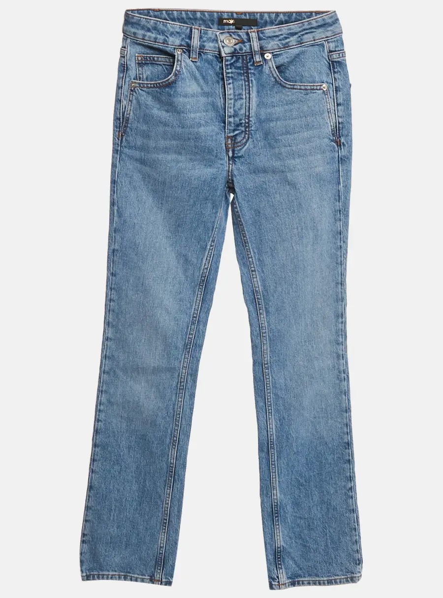 Maje Blue Denim Straight Leg Jeans S Waist 26"
