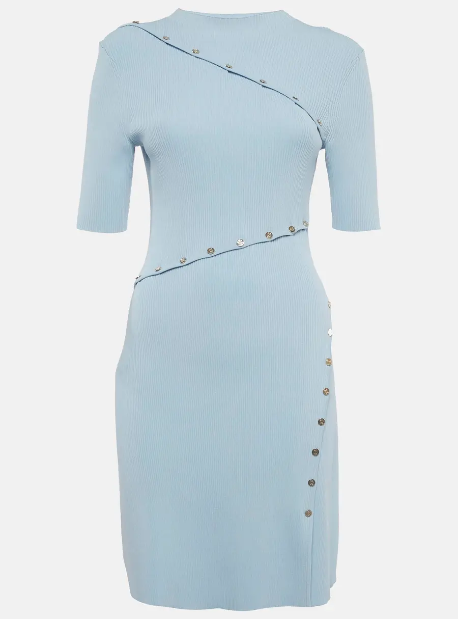 Maje Blue Rib Knit Shorts Dress M