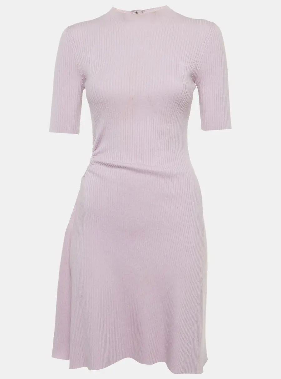 Maje Lilac Rib Knit Cut Out Detail Mini Dress S