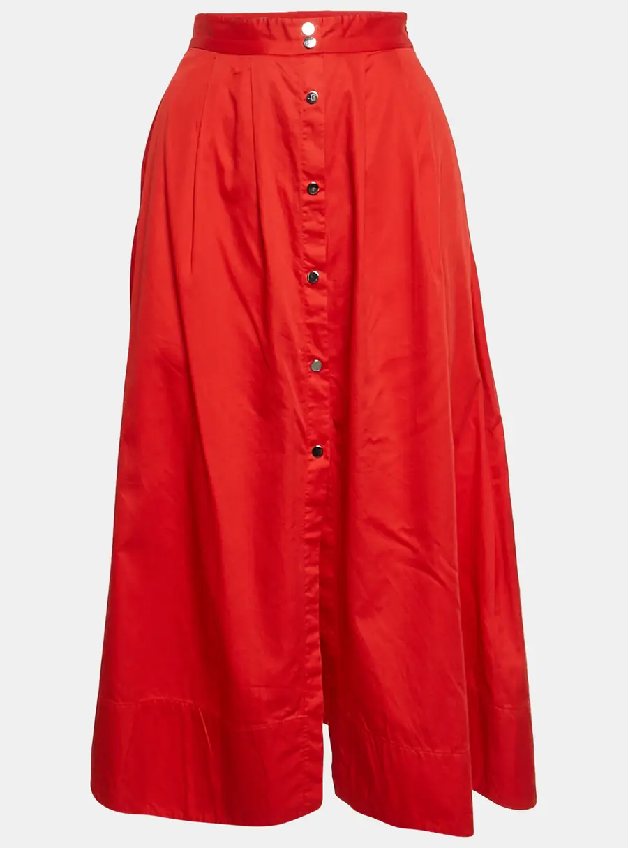 Maje Red Cotton Jupalo Midi Skort XS
