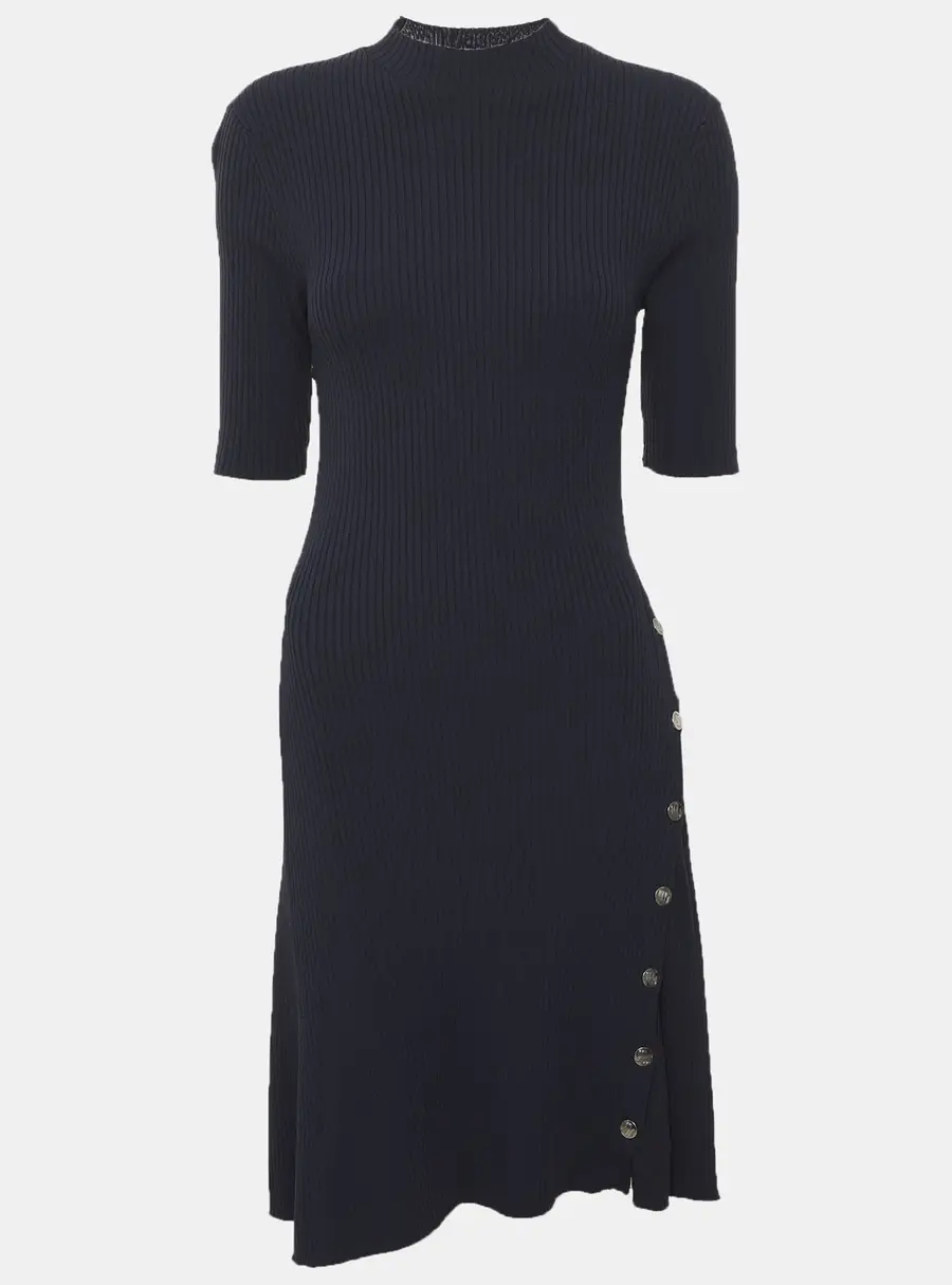 Maje Navy Blue Rib Knit Dress M