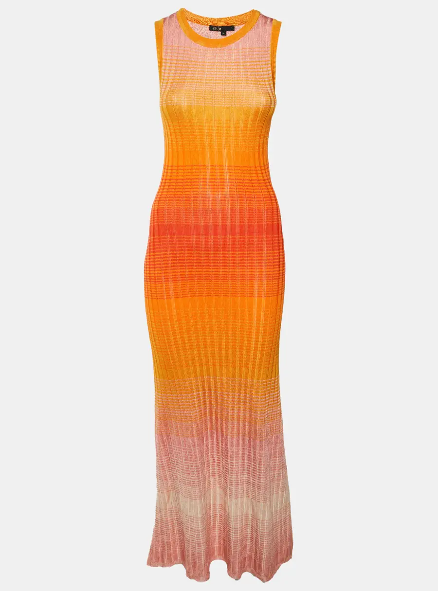 Maje Multicolour Ombre Rib Knit Tie-Dye Maxi Dress XS
