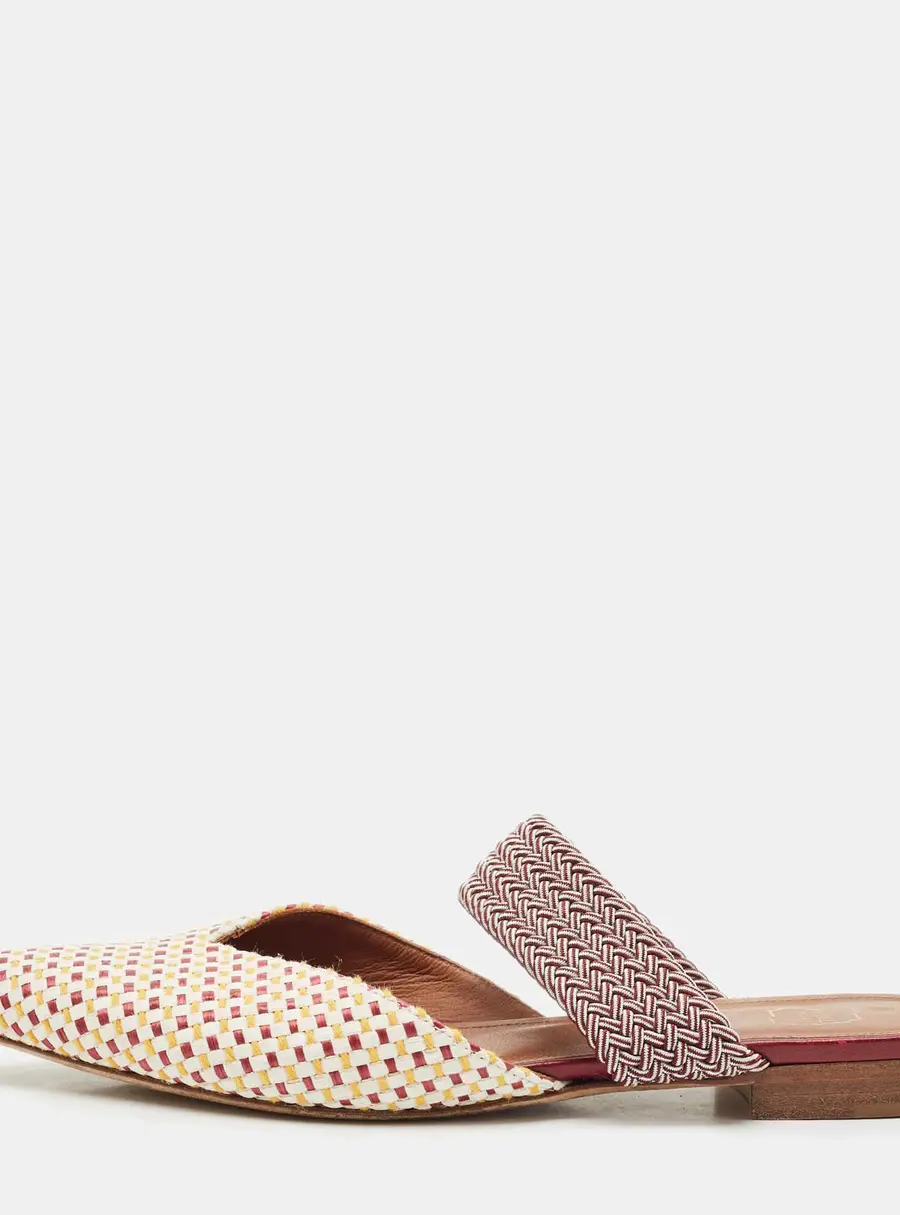 Malone Souliers Multicolor Coated Raffia Maisie Mules Size 38