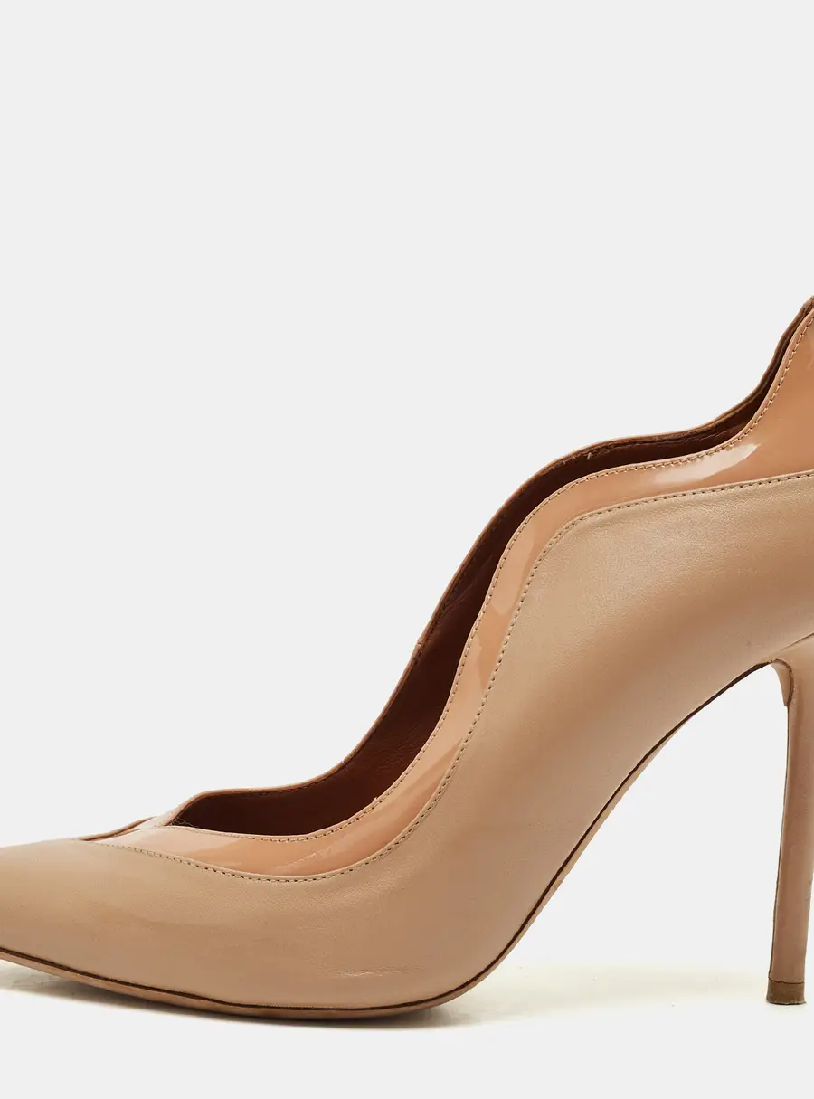Malone Souliers Beige Leather Penelope Pointed Toe Pumps Size 37.5