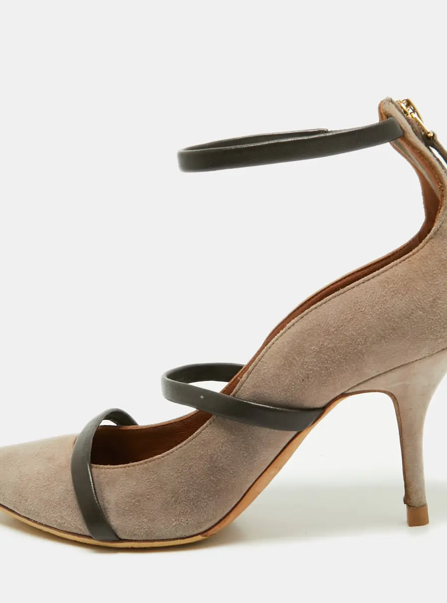 Malone Souliers Brown Suede Robyn Ankle Strap Pumps Size 36