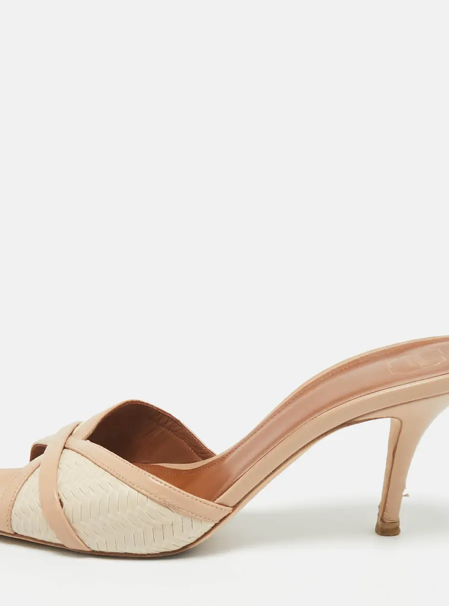 Malone Souliers Beige Leather Perla Mules Slide Sandals Size 38