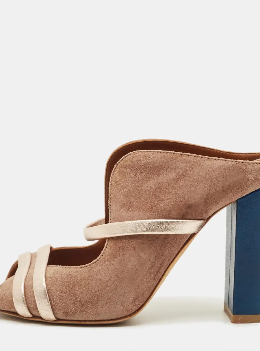 Malone Souliers Norah Size 35 Brown Leather and Suede Mules
