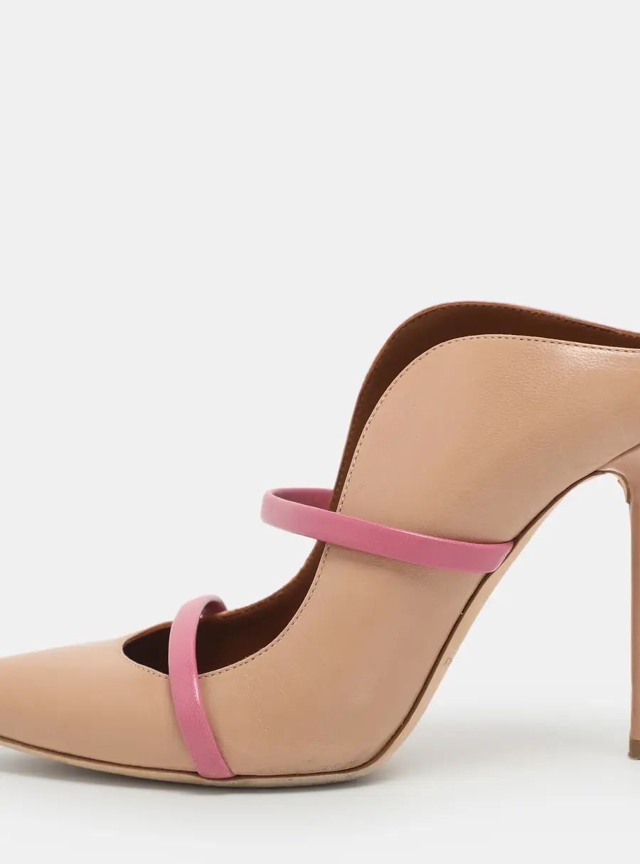 Malone Souliers Maureen Size 37 Beige/Pink Leather Mules