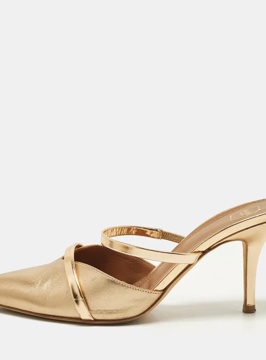 Malone Souliers Maureen Size 37.5 Metallic Leather Mules
