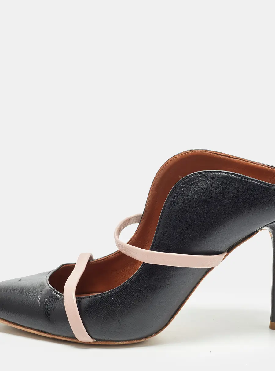 Malone Souliers Maureen Size 38 Black/Pink Leather Mules