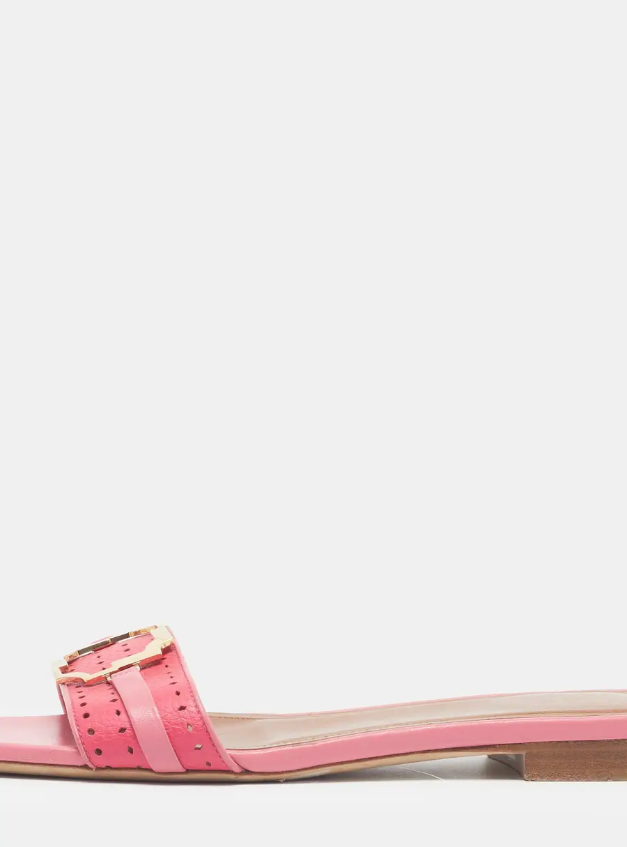 Malone Souliers Gena Size 38 Pink Leather Flat Slides