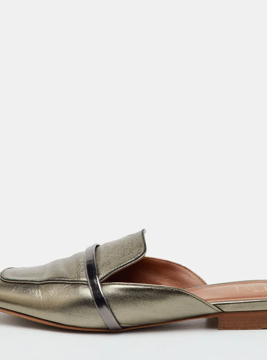 Malone Souliers Size 36.5 Metallic Leather Mules