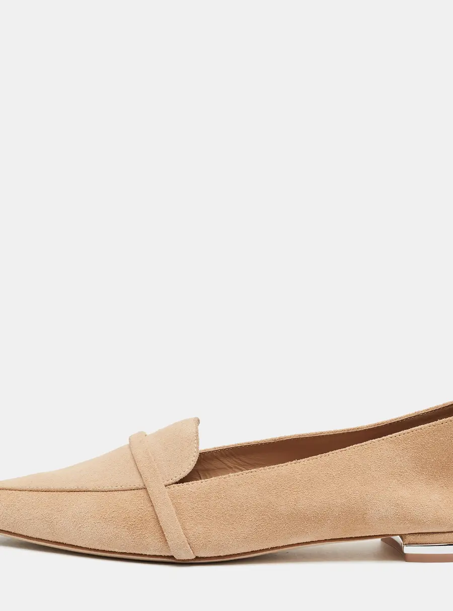 Malone Souliers Dora Buff Size 39.5 Beige Suede Slip On Loafers