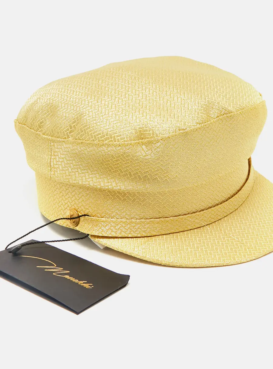 Manokhi by Toukitsou Gold Brocade Greek Fisherman Hat M