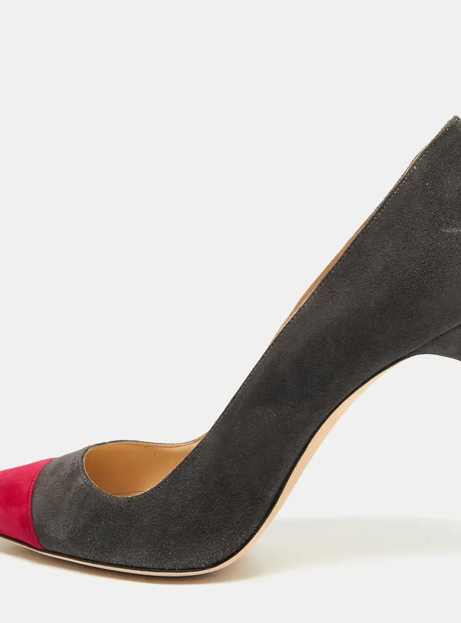 Manolo Blahnik Bipunta Size 41 Two Tone Suede Pointed Toe Pumps