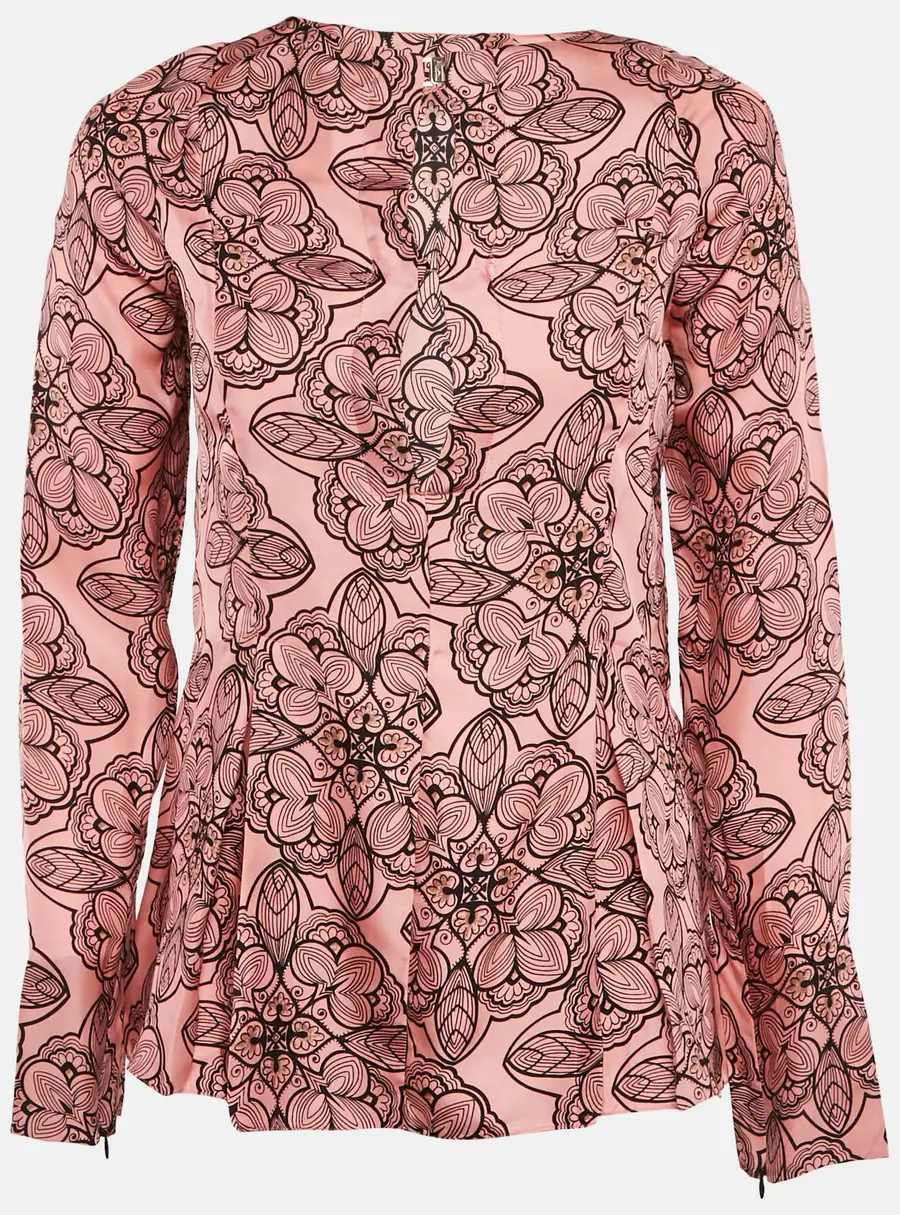 Marni Pink Printed Silk Full Sleeve Top M