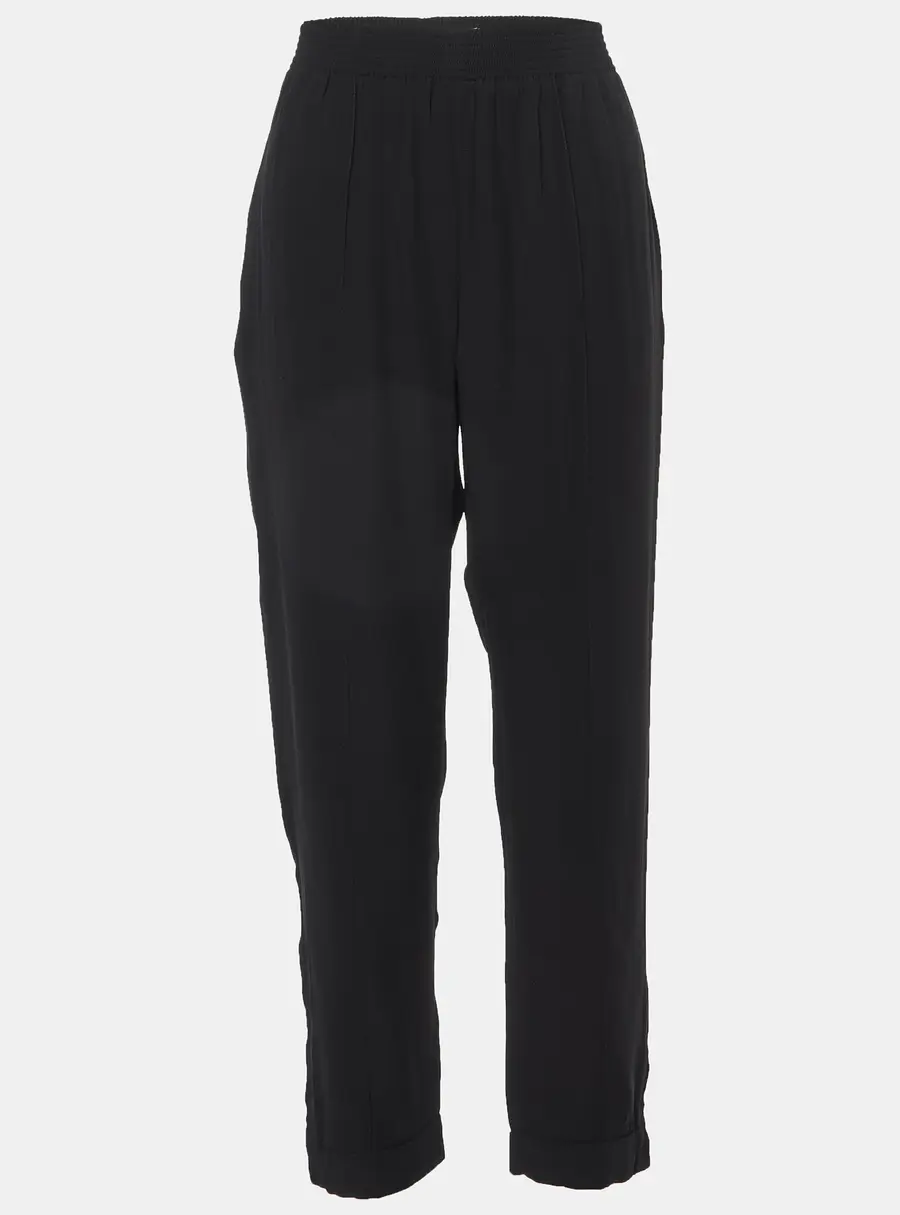 Marni Black Georgette Zip Detailed Hem Pants M