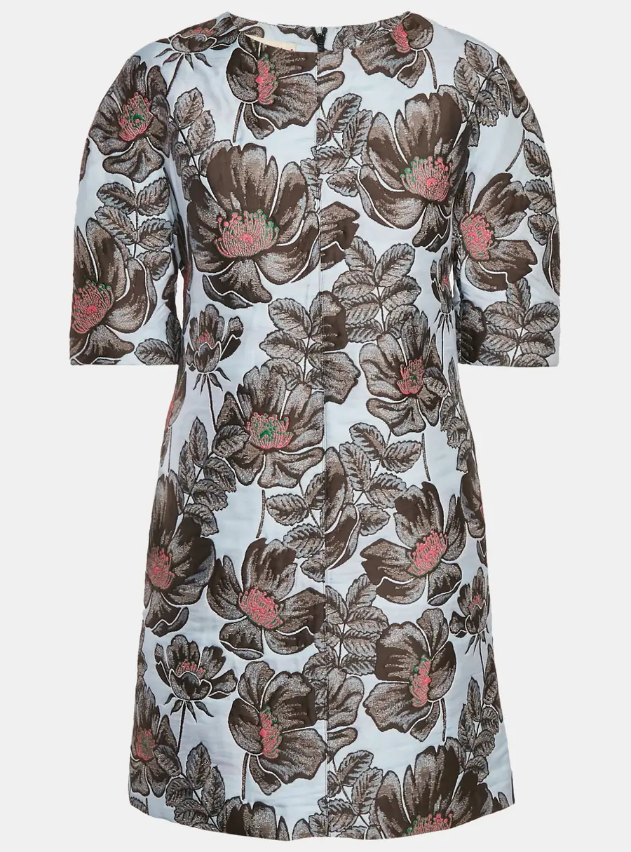 Marni Blue Floral Jacquard Shift Dress M