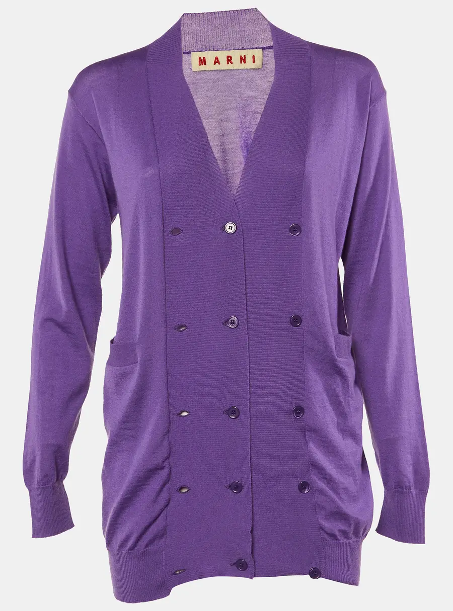 Marni Purple Cashmere Double Breasted Cardigan M