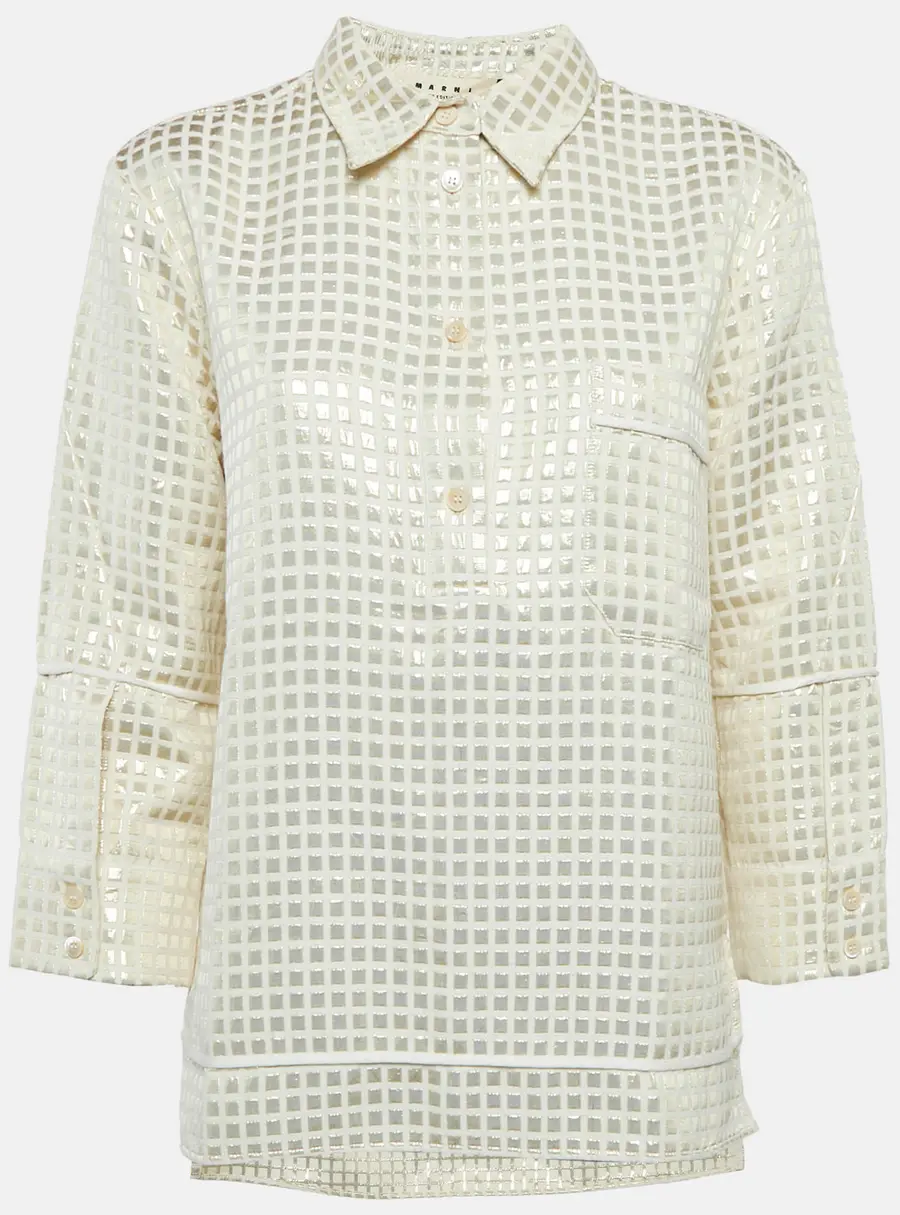 Marni Cream Lurex and Cotton Tunic S