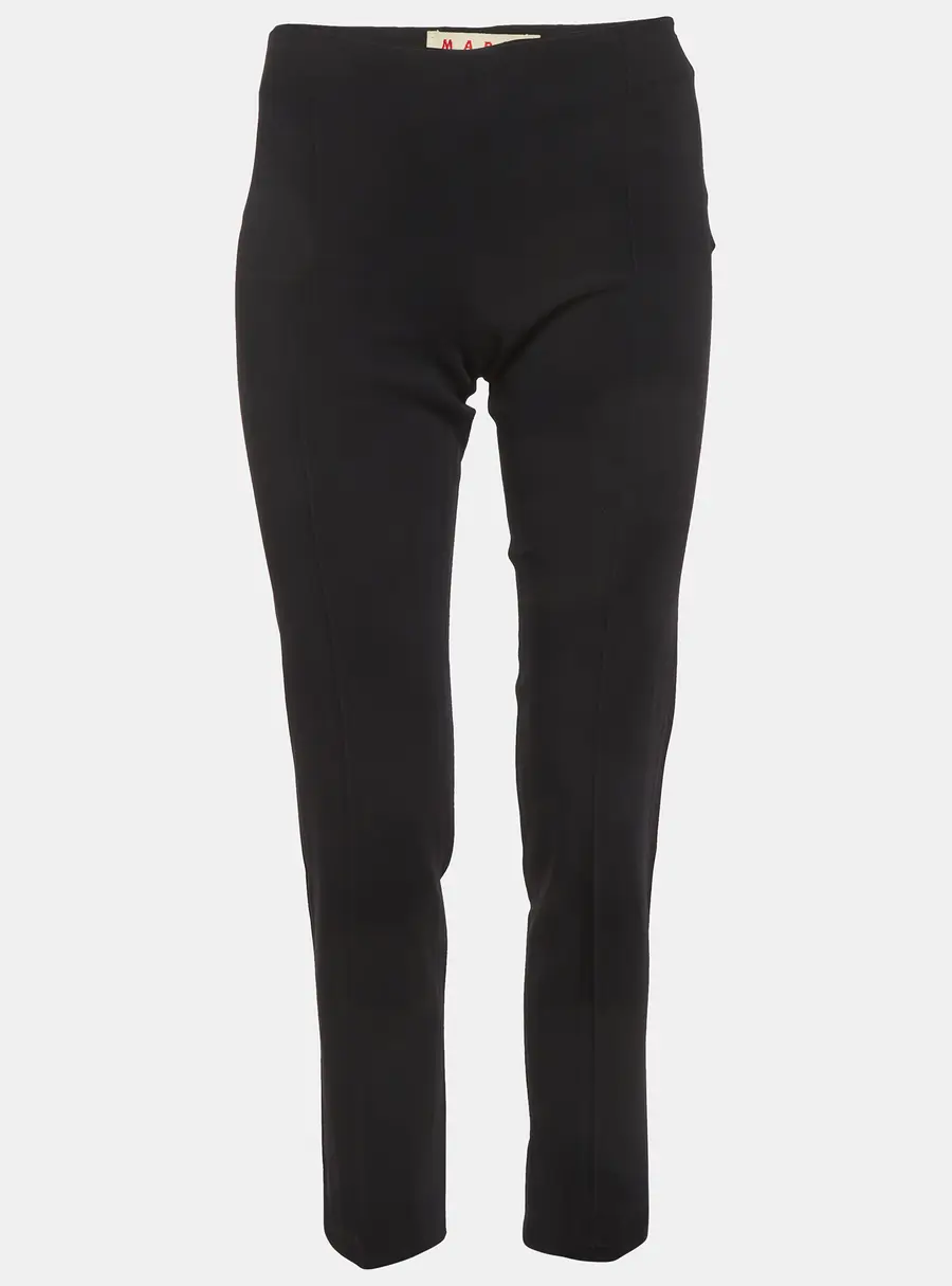 Marni Black Stretch Crepe Tailored Trousers S