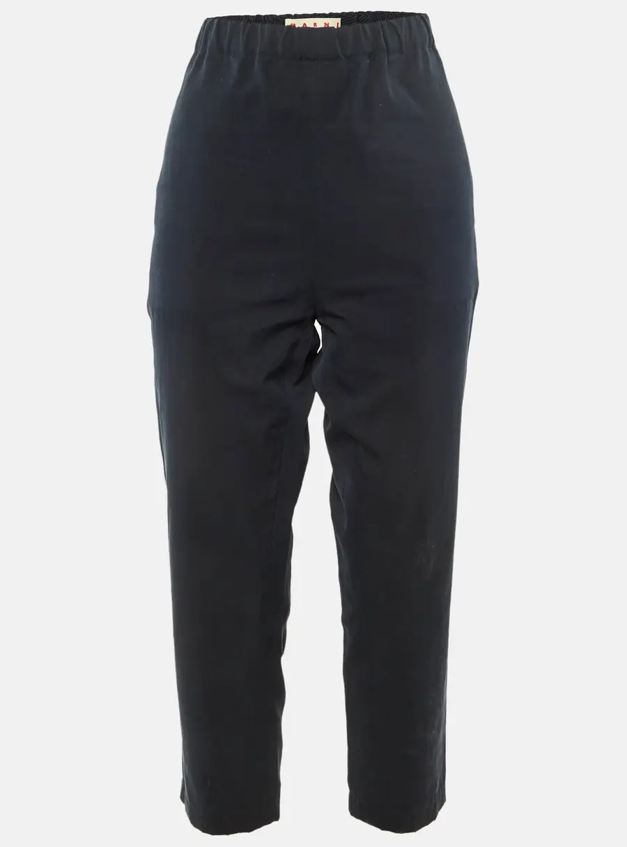 Marni Navy Blue Cotton Elastic Waist Pants M