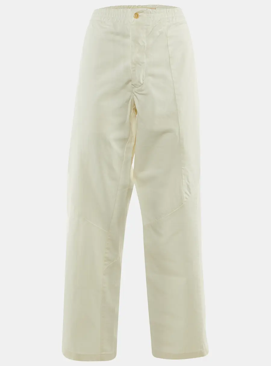 Marni White Cotton Tapered Fit Trousers L