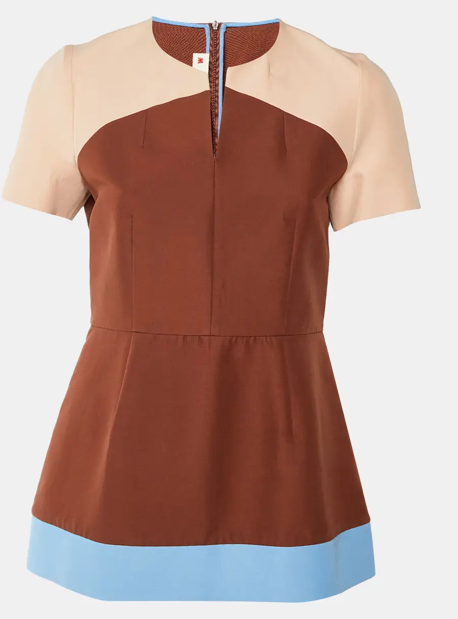 Marni Multicolour Cotton Short Sleeve Mini Dress M