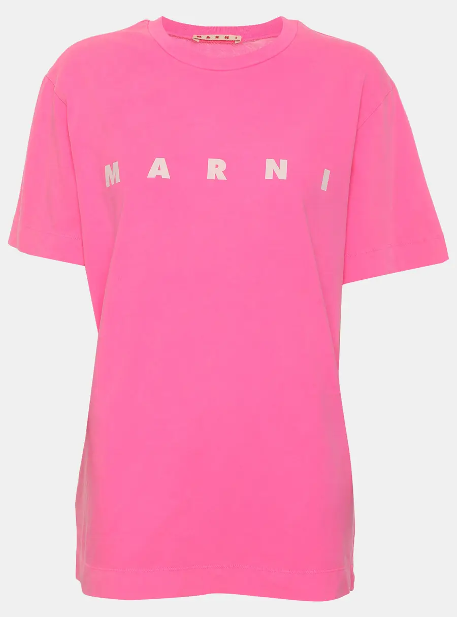 Marni Pink Jersey Logo T-Shirt XL